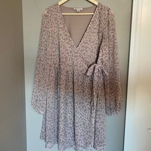 American Eagle purple floral wrap dress
